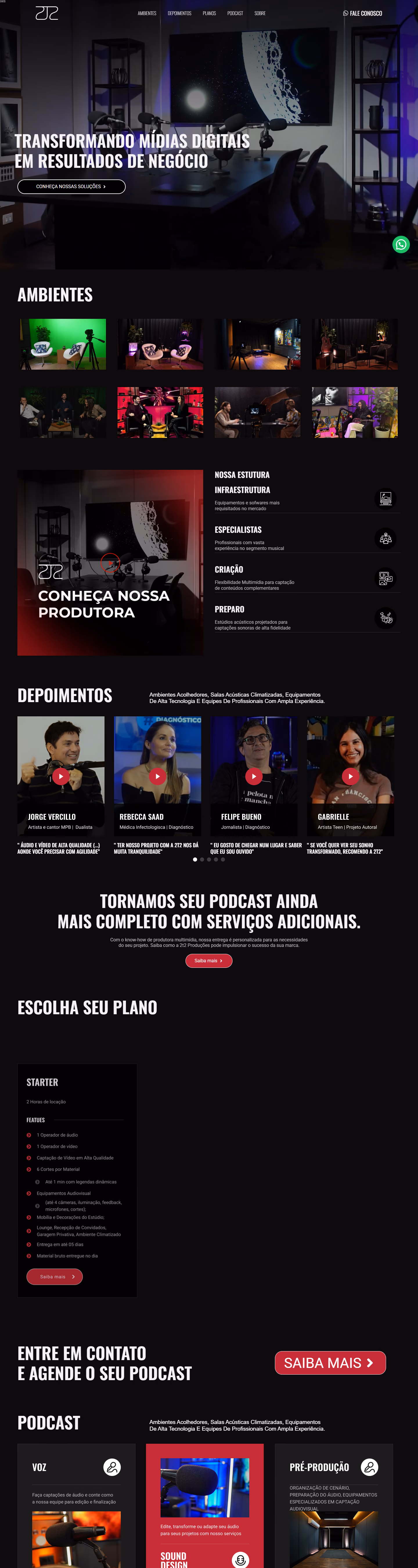 Site da 2T2 Produções