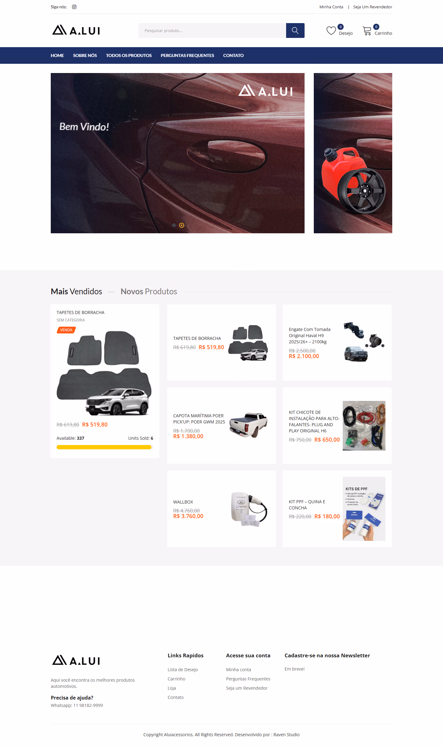Site da Alui Acessórios