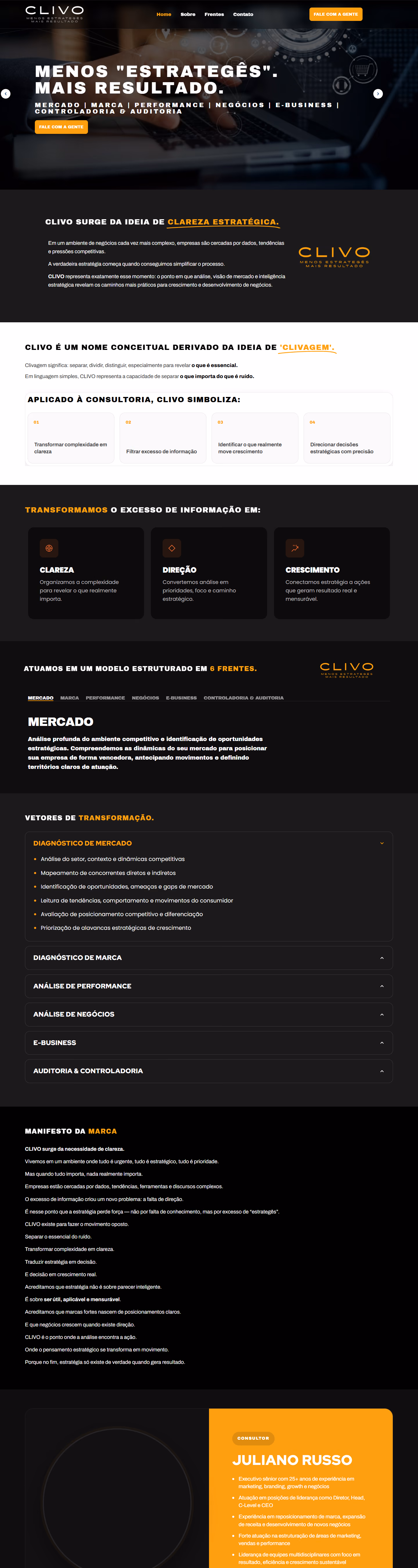 Site da CLIVO Consultoria