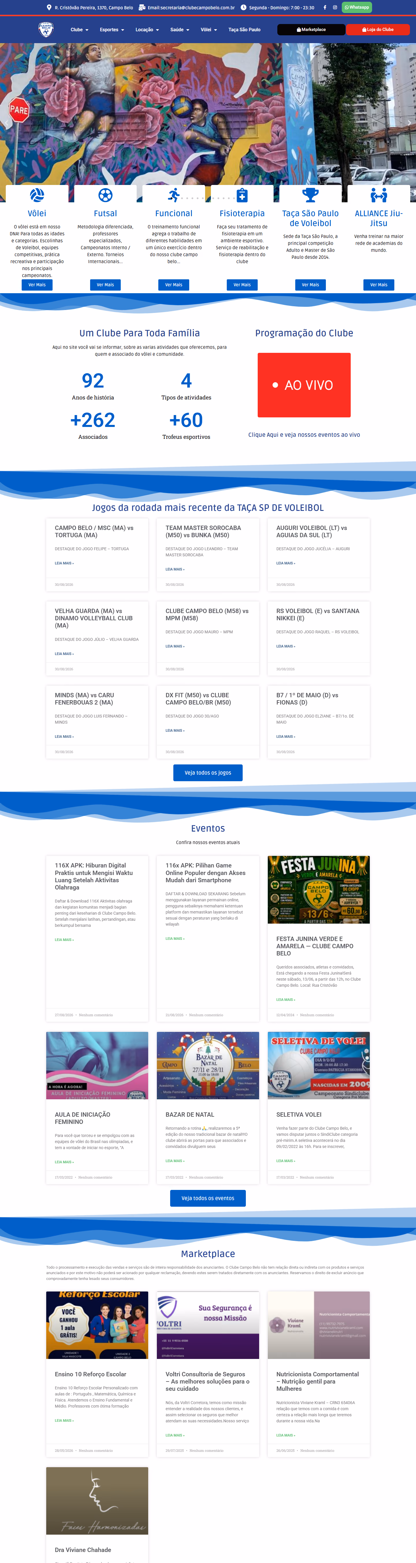 Site da Clube Campo Belo