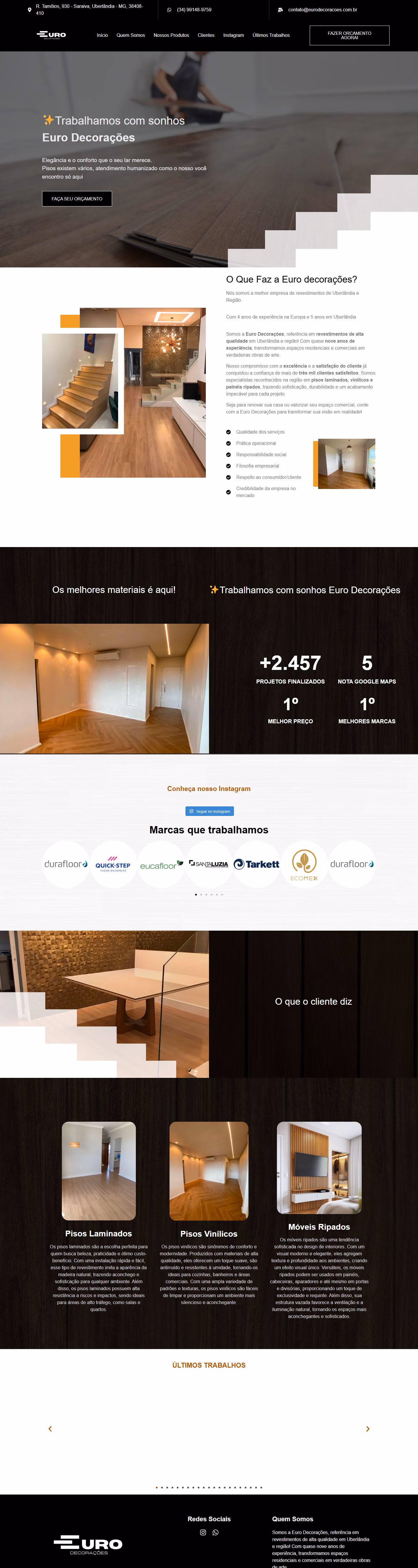 Site da Euro Decorações
