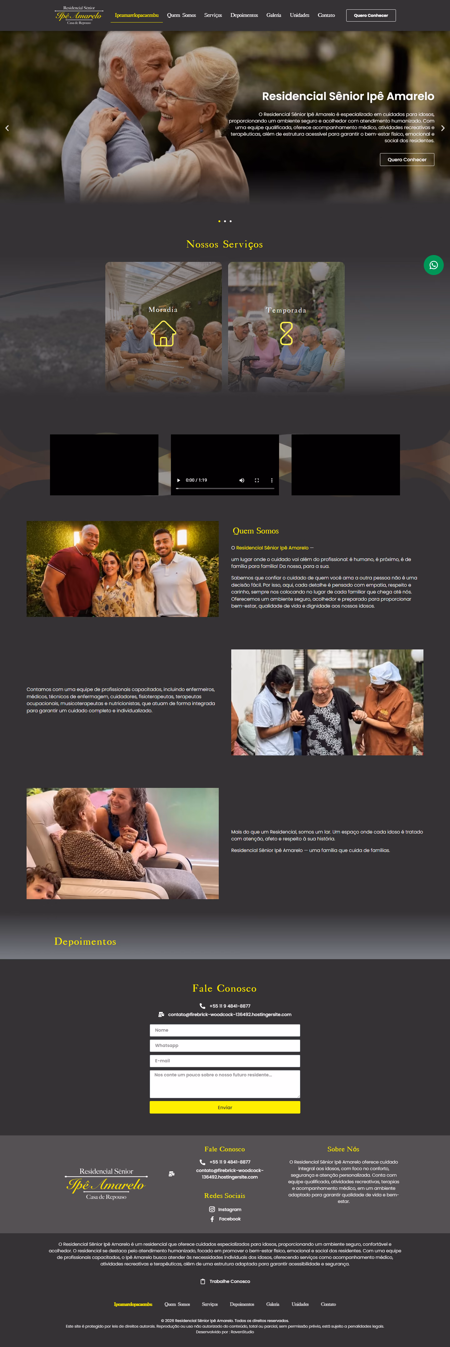 Site da Residencial Sênior Ipê Amarelo