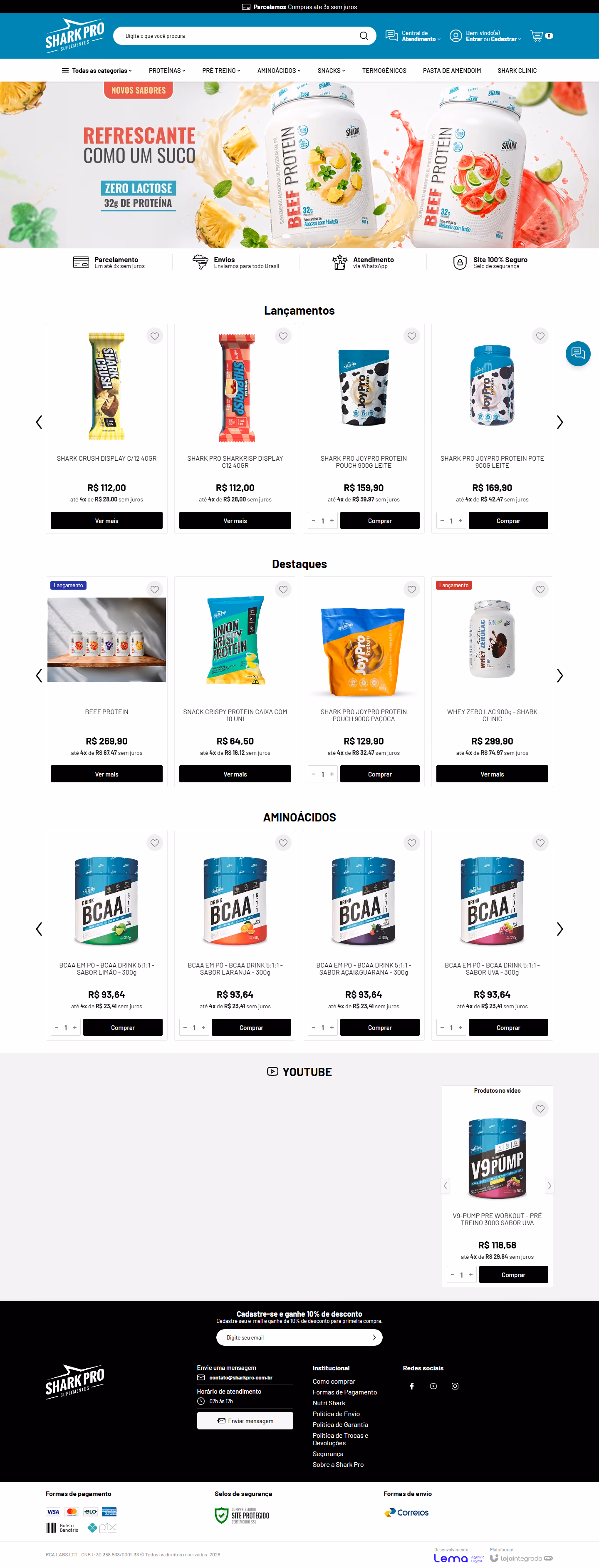 Site da Shark Pro