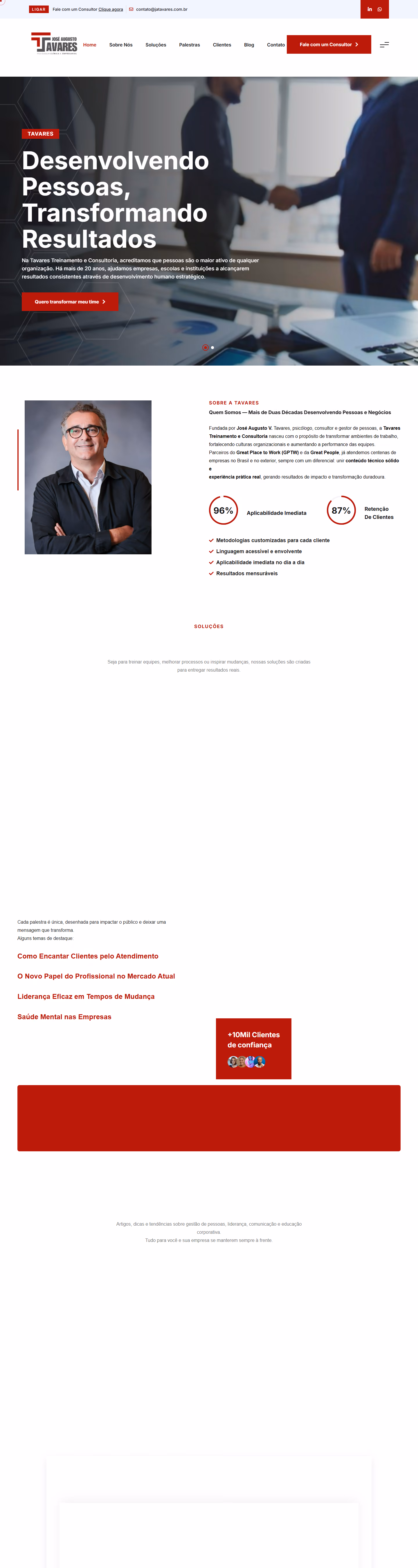 Site da Tavares Treinamento e Consultoria