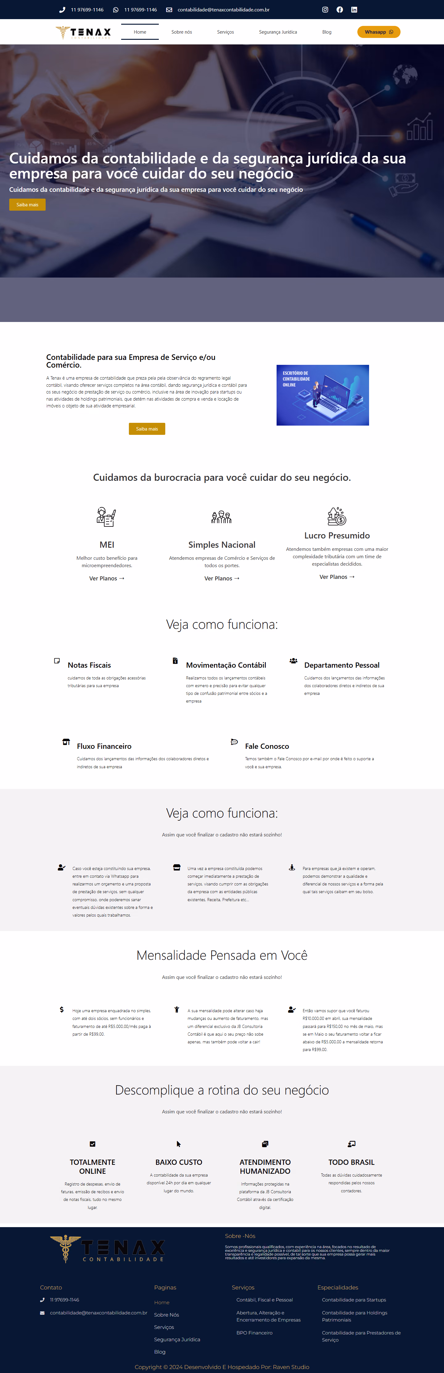 Site da Tenax Contabilidade