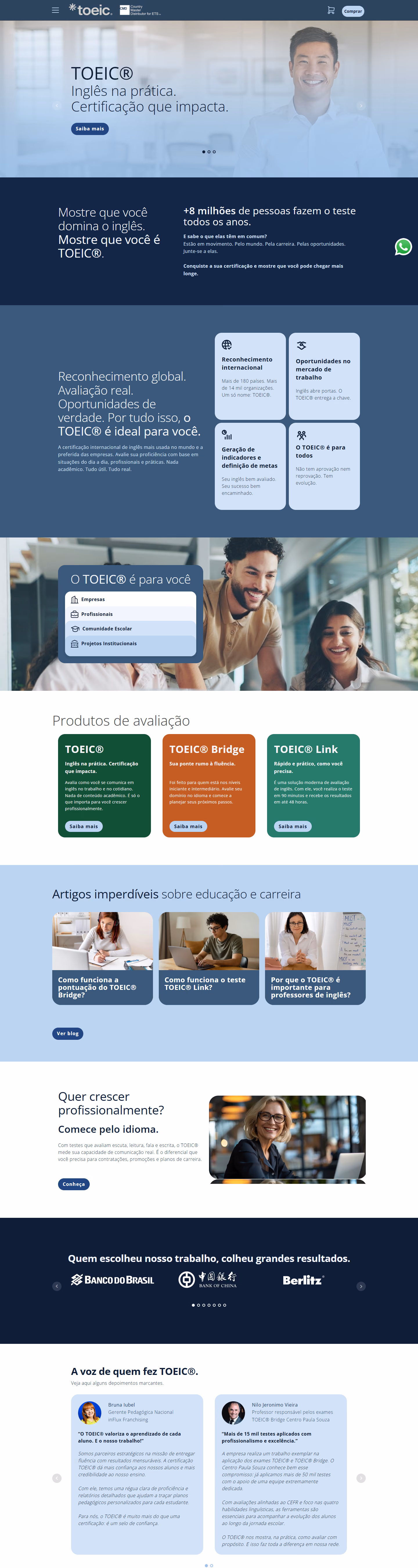 Site da TOEIC Brasil